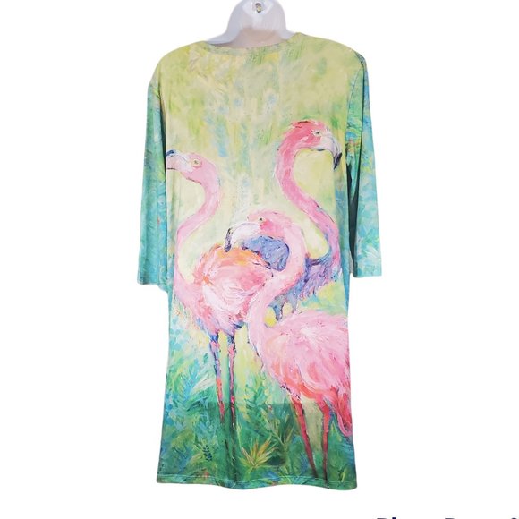 LEOMA LOVEGROVE Tunic/Dress with Pink Flamingos  Size MP - Picture 6 of 7